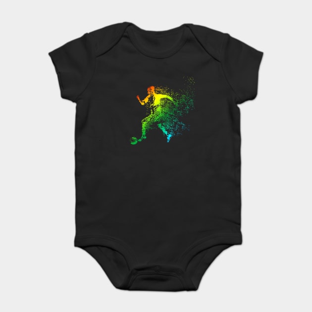 Soccer Player Particles Baby Bodysuit by letnothingstopyou